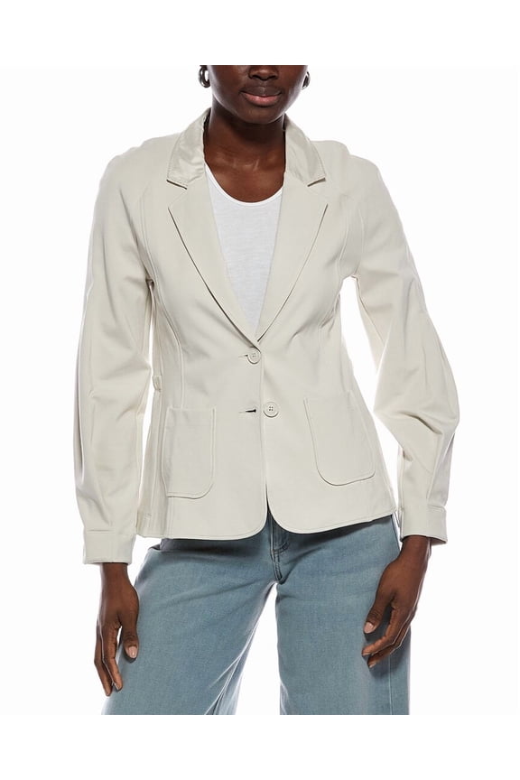 womens Woven Blazer, N2, Tan