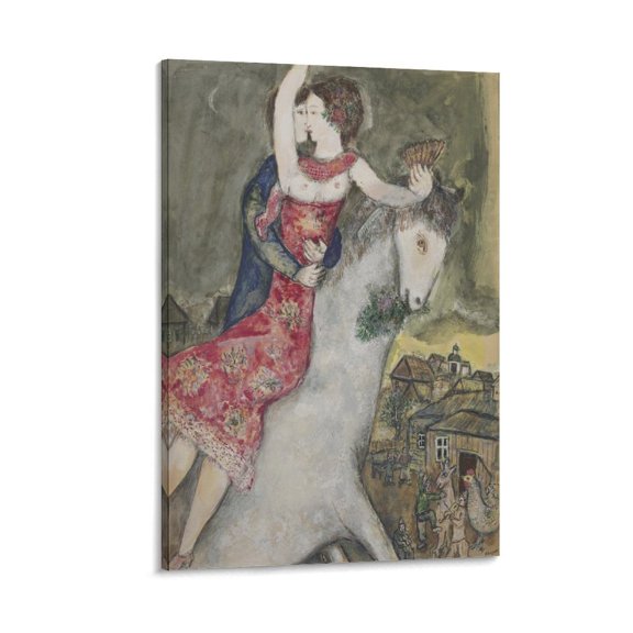 Marc Chagall Art Prints《LEcuyère Etude》Classic Vintage Canvas Wall Art Poster Wall Art Poster Scroll Canvas Painting Picture Living Room Decor Home 20x30inch(50x75cm)