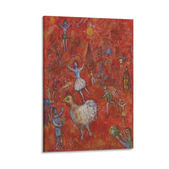 Marc Chagall Art Prints《Scene De Cirque》Classic Vintage Canvas Wall Art Poster Artworks Picture Print Poster Wall Art Painting Canvas Gift Decor Home Posters Decorative 20x30inch(50x75cm)