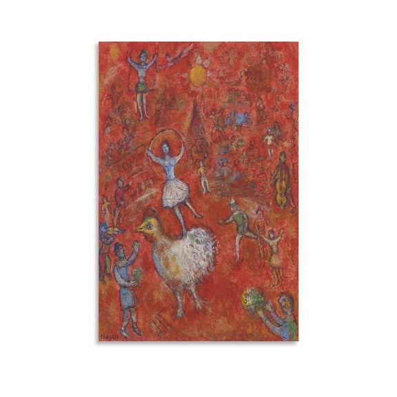 Marc Chagall Art Prints《Scene De Cirque》Classic Vintage Canvas Wall Art Poster Artworks Picture Print Poster Wall Art Painting Canvas Gift Decor Home Posters Decorative 12x18inch(30x45cm)