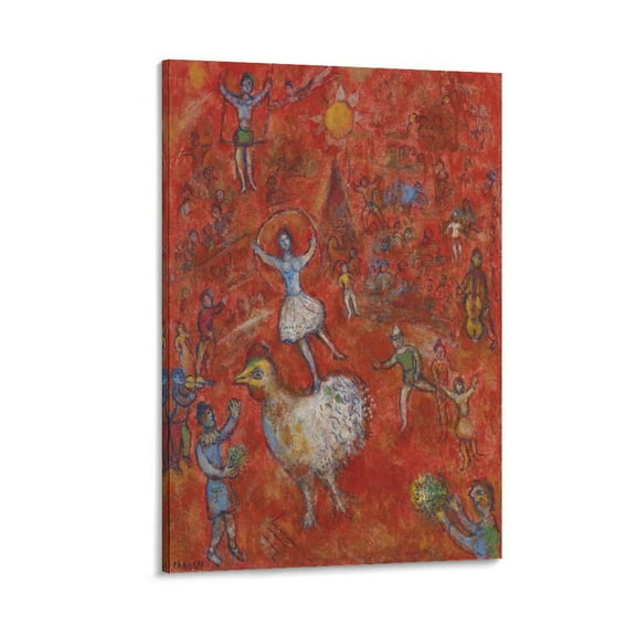 Marc Chagall Art Prints《Scene De Cirque》Classic Vintage Canvas Wall Art Poster Poster Decorative Painting Canvas Wall Art Living Room Posters Bedroom Painting 12x18inch(30x45cm)