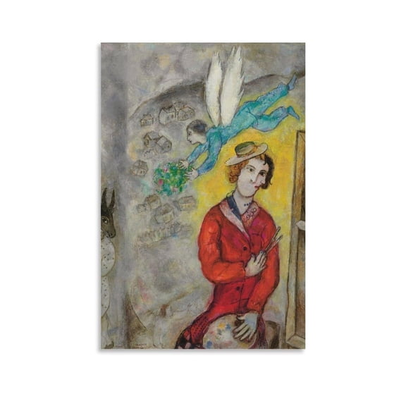 Marc Chagall Autoportrait Art Poster Painting Picture Print Canvas Poster Wall Paint Art Posters Decor Modern Home Artworks Gift Idea