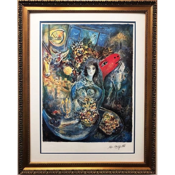 Marc Chagall "Bella" Custom Framed Art Limited Edition Offset Lithograph Generic