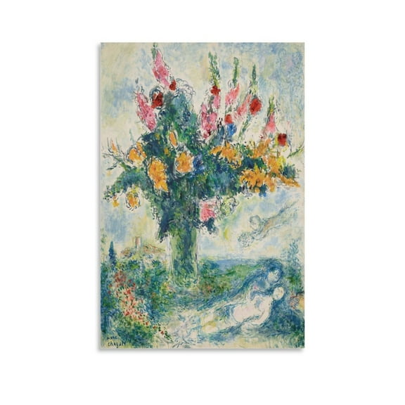 Marc Chagall L'Eveil Large Canvas Printing Famous Paintings Office Home Wall Art Decorative Paintings Gifts Canvas Painting Poster Wall Art Decorative Picture Prints Modern Decor 12x18inch(30x45cm)