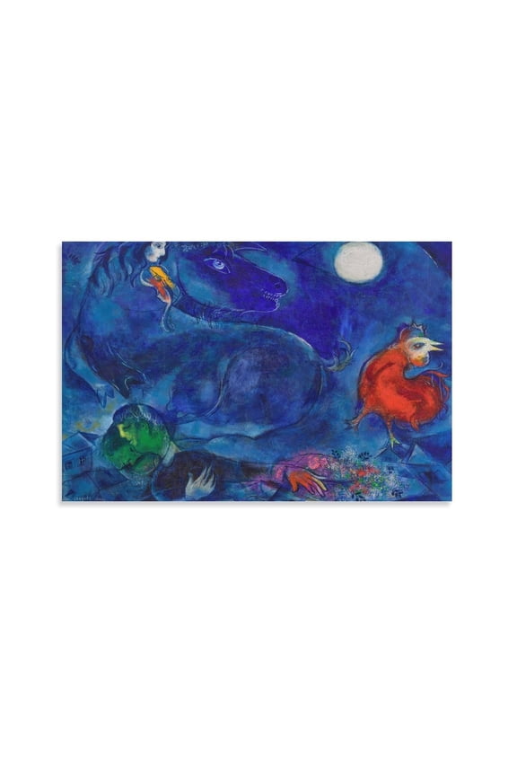 Marc Chagall Le Cheval Bleu Large Canvas Printing Famous Paintings Office Home Wall Art Decorative Paintings Wall Art Poster Scroll Canvas Painting Picture Living Room Decor Home 12x18inch(30x45cm)