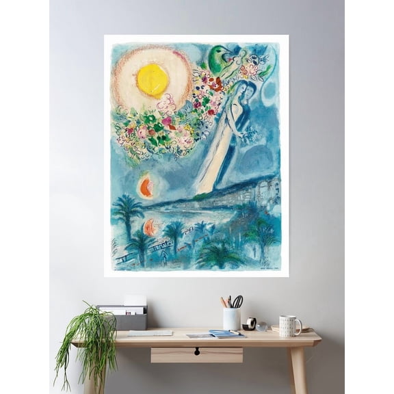 Marc Chagall Poster Wall Art, Modern Wall Decor For Living Room Bedroom, 16x24 UNFRAMED