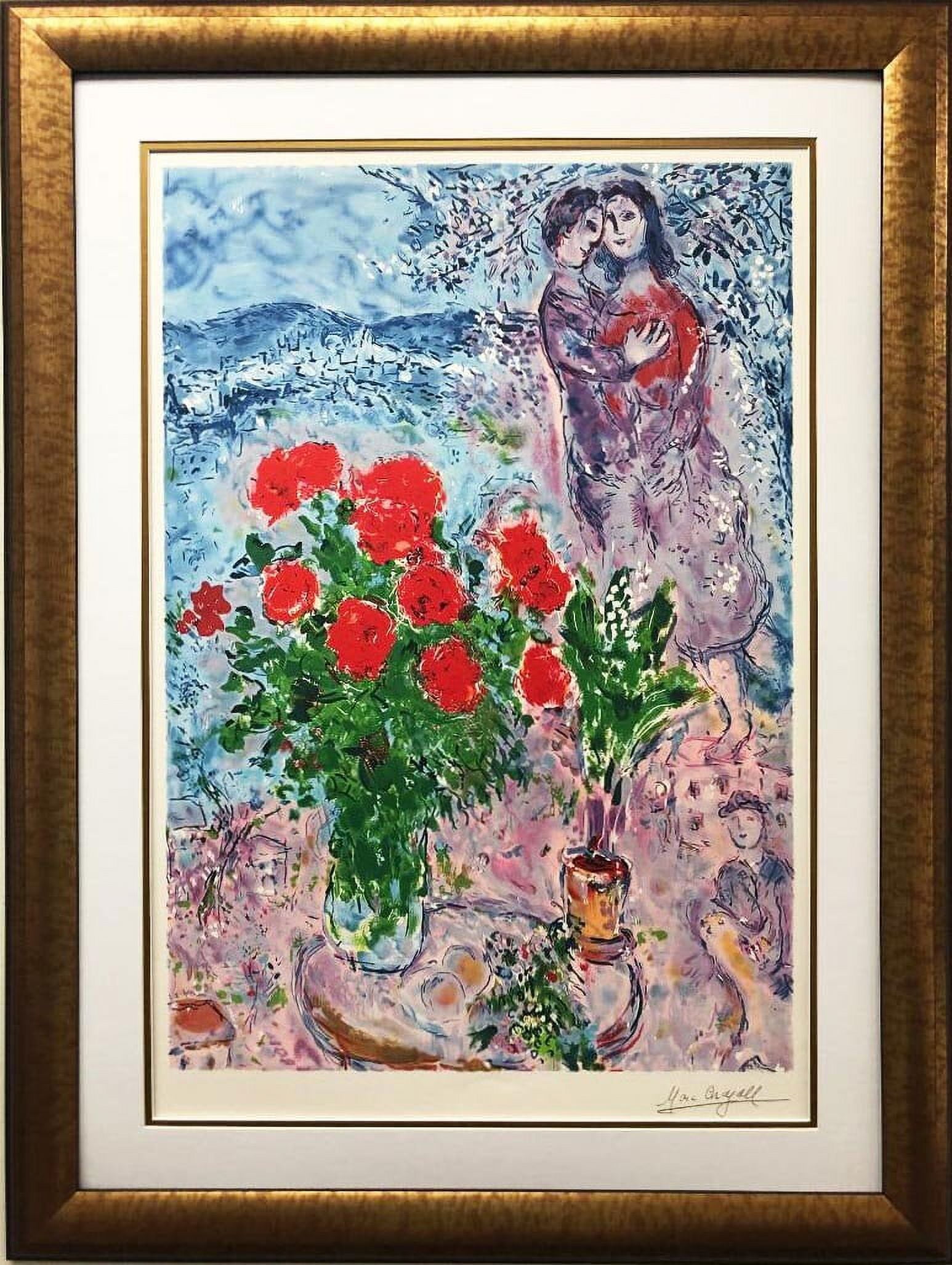 MARC CHAGALL、LOVERS AND BOUQUET、海外版超希少レゾネ、新品額装付
