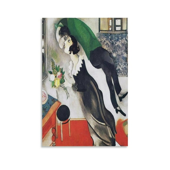 Marc Chagall The Birthday Art Poster Canvas Wall Art Prints Poster Gifts Photo Picture Painting Posters Room Decor Home Decorative 12x18inch(30x45cm)
