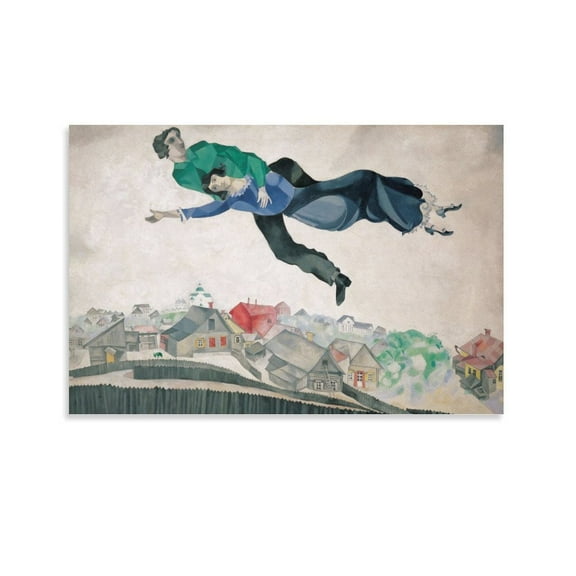 Marc Chagall The Town Art Poster Art Poster Canvas Painting Decor Wall Print Photo Gifts Home Modern Decorative Posters 24x36inch(60x90cm)