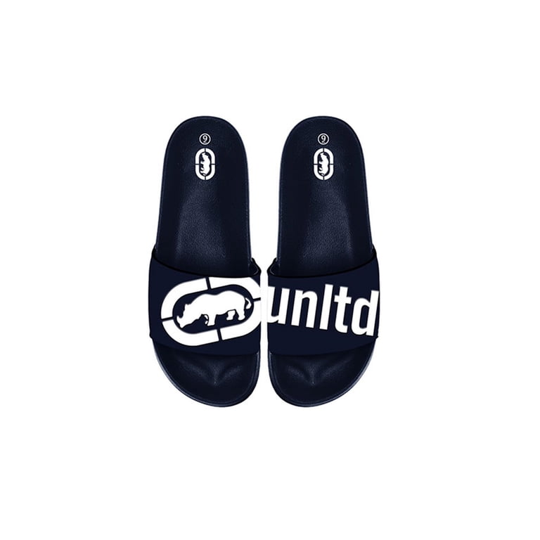Marc Ecko Navy Logo Pool Slide - Slip-On Athletic Sandals  display picture 1
