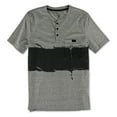 thumbnail image 1 of Marc Ecko Mens Tattered Colorblock Henley Shirt, Grey, Small, 1 of 2
