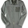 thumbnail image 1 of Marc Ecko Mens Utility Ox Ls Button Up Shirt, Grey, X-Small, 1 of 1