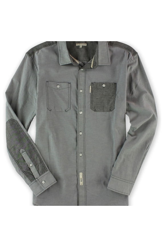 Mens Utility Ox Ls Button Up Shirt, Grey, X-Small
