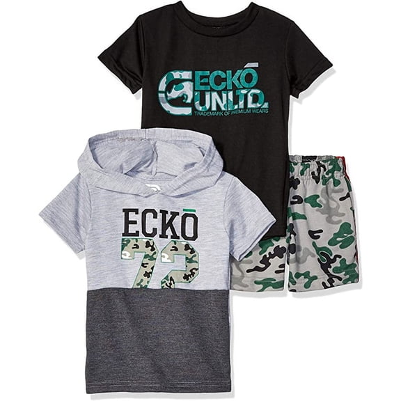 Marc Ecko boys Short Sleeve T-shirt, Hooded T-shirt, and Short Set