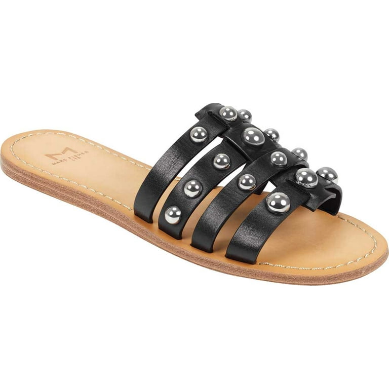 Marc Fisher LTD Womens Pava Leather Studded Slide Sandals