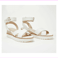 thumbnail image 1 of Marc Fisher Leather or Suede Cross Strap Wedges- Jovana White 9 M, 1 of 2