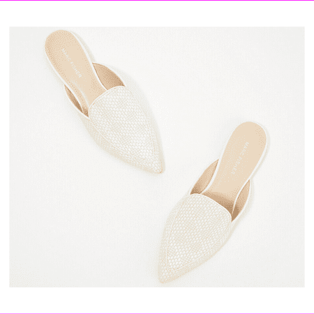 Marc Fisher Suede or Textile Mules- Ambush White 10 M