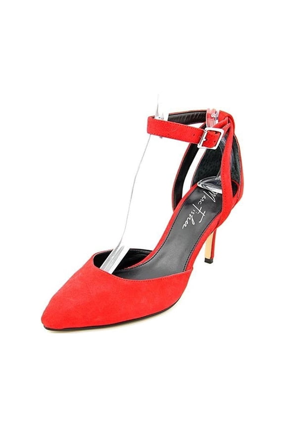 Women's Hien Ankle Strap Pumps 6 BM US, Medium Red