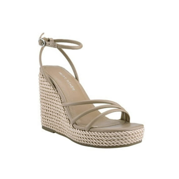 Marc Fisher Women's Zeki Wedge Sandal, Light Latte, 9.5