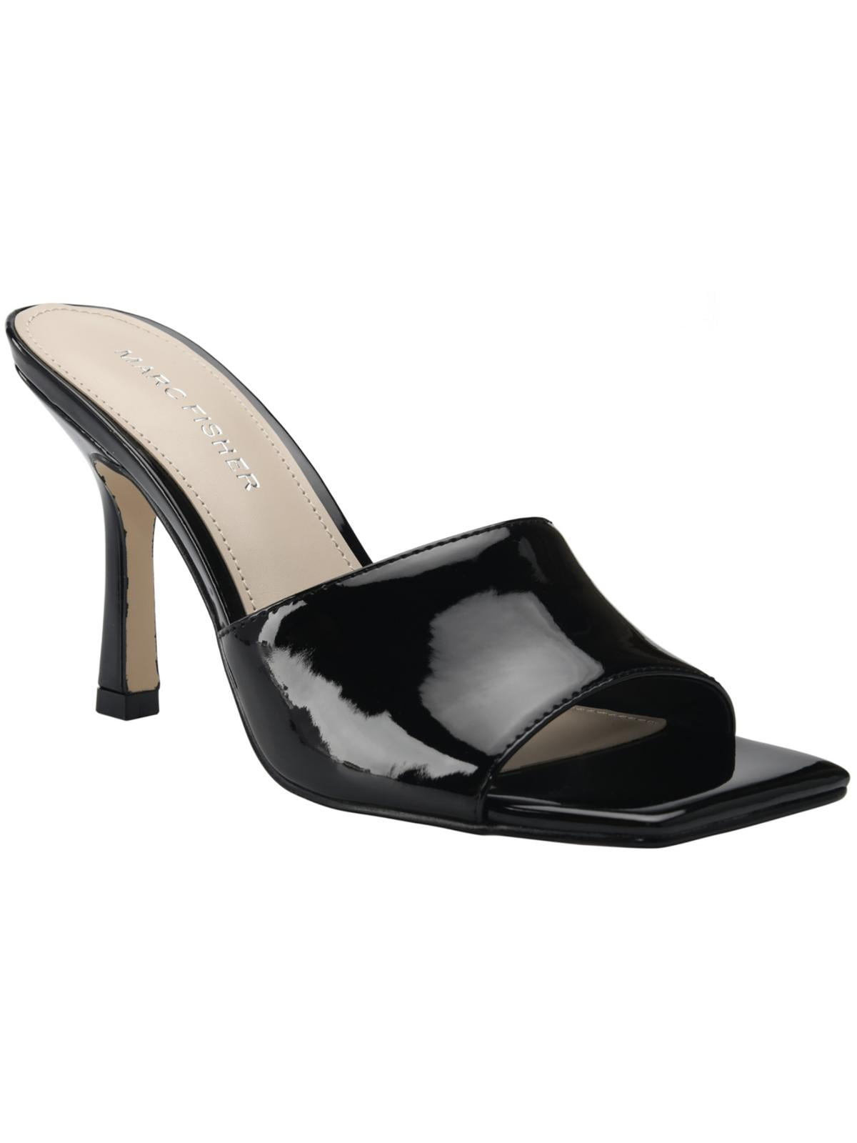 MARC FISHER Womens Black Cushioned Danria Square Toe Stiletto Slip On Dress Heeled Sandal 6 M Walmart