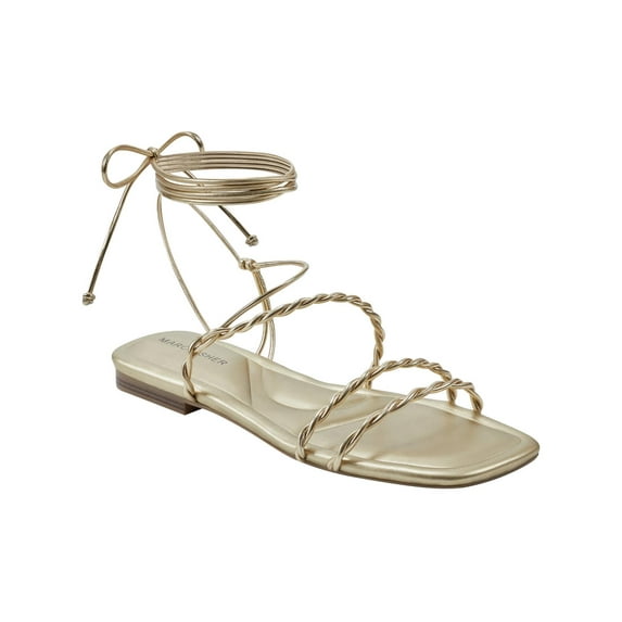 Marc Fisher Womens Faux Leather Square Toe Gladiator Sandals