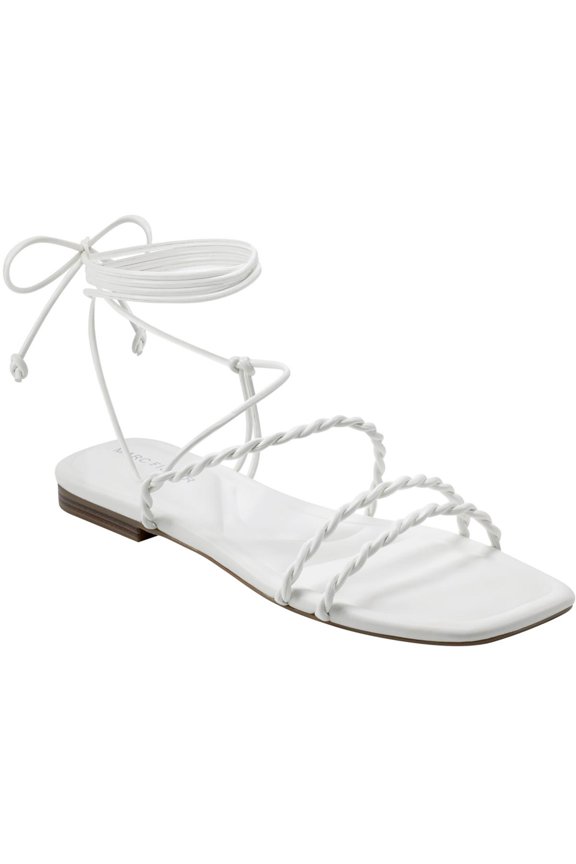 Womens Lakita Faux Leather Square Toe Gladiator Sandals