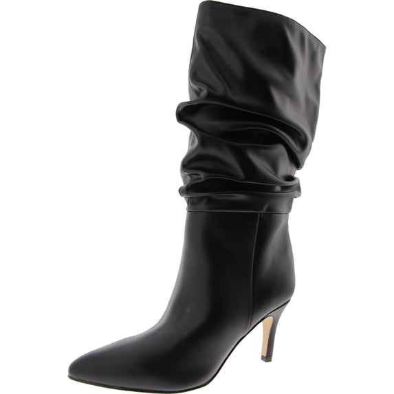 Marc Fisher Womens IDaley 2 Faux Leather Solid Mid-Calf Boots