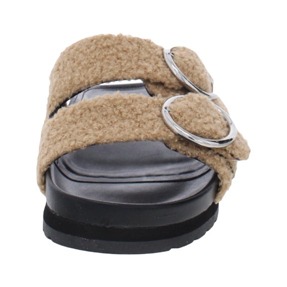 Marc Fisher Womens Keena 2 Faux Fur Textured Flatform Sandals