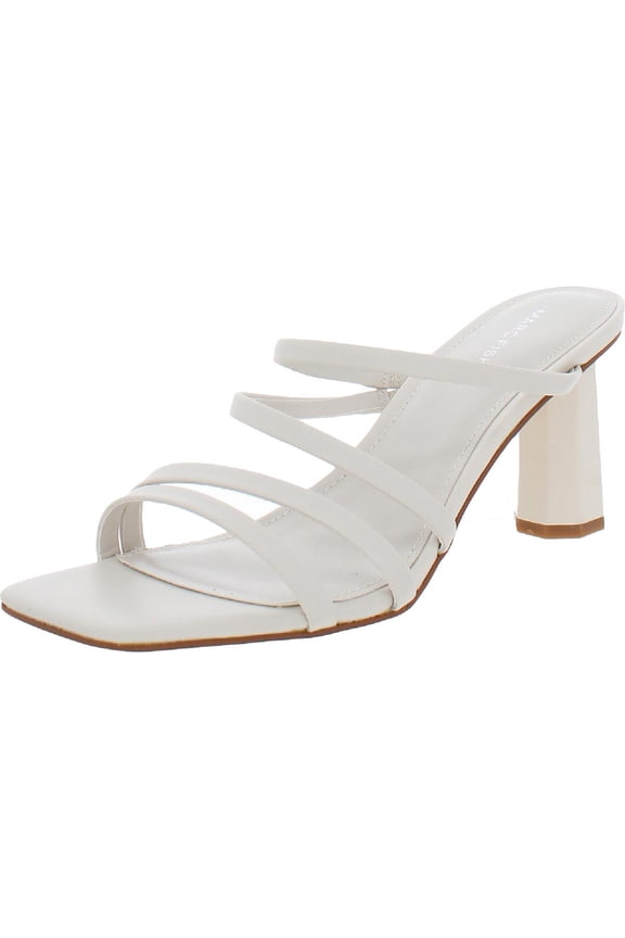 Womens Kristin Faux Leather Slip On Strappy Sandals