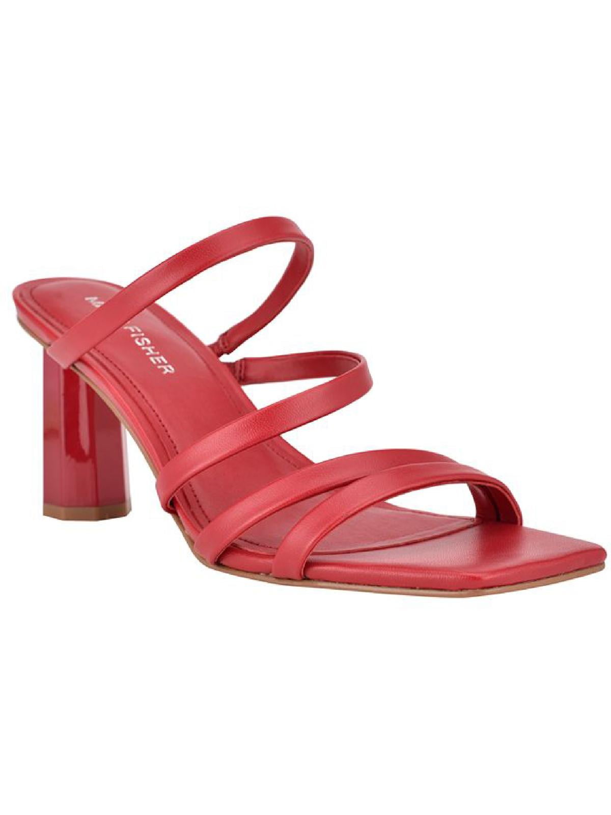 Marc Fisher Womens Kristin Faux Leather Slip On Strappy Sandals Walmart