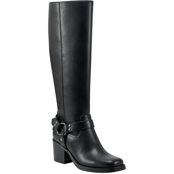 Marc Fisher Womens LAILE Leather Zipper Knee-High Boots