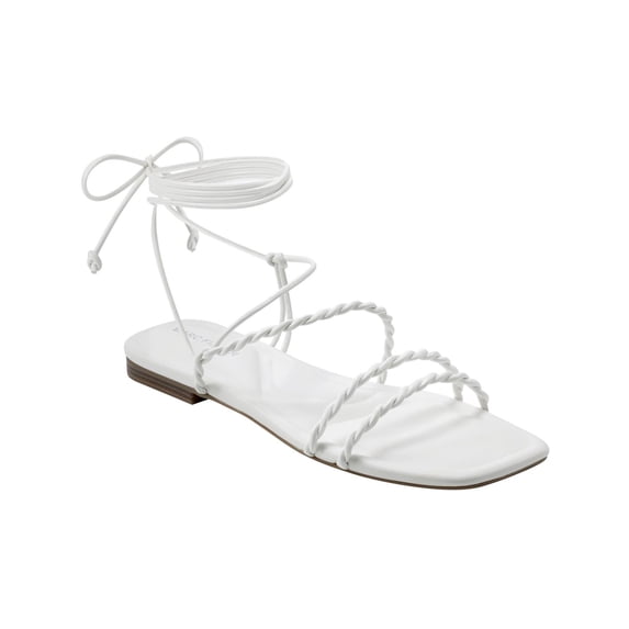 Marc Fisher Womens Lakita Faux Leather Square Toe Gladiator Sandals