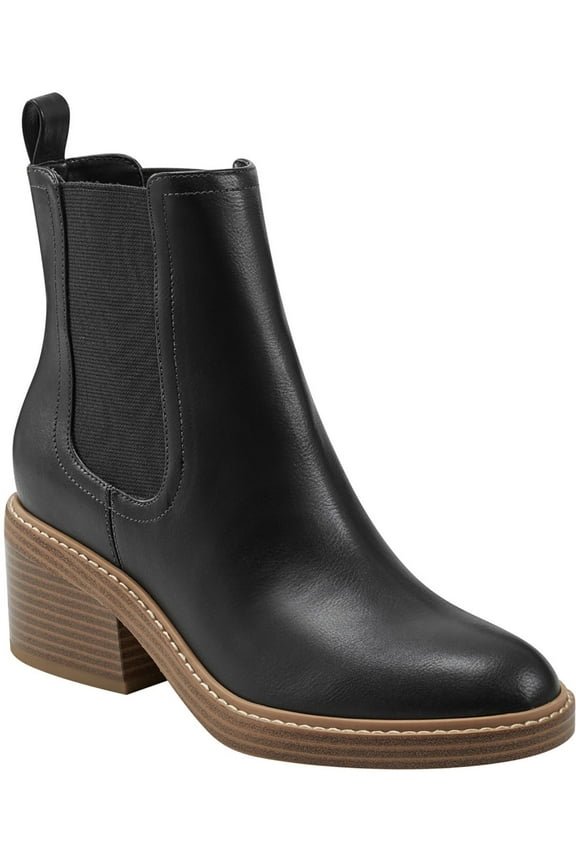 Womens Modesty Faux Leather Stack Heel Ankle Boots