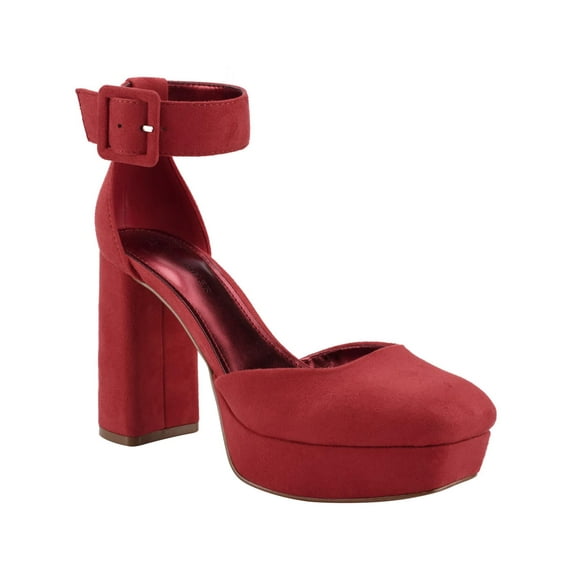 Marc Fisher Womens NAINA2 Faux Suede Ankle Strap Pumps