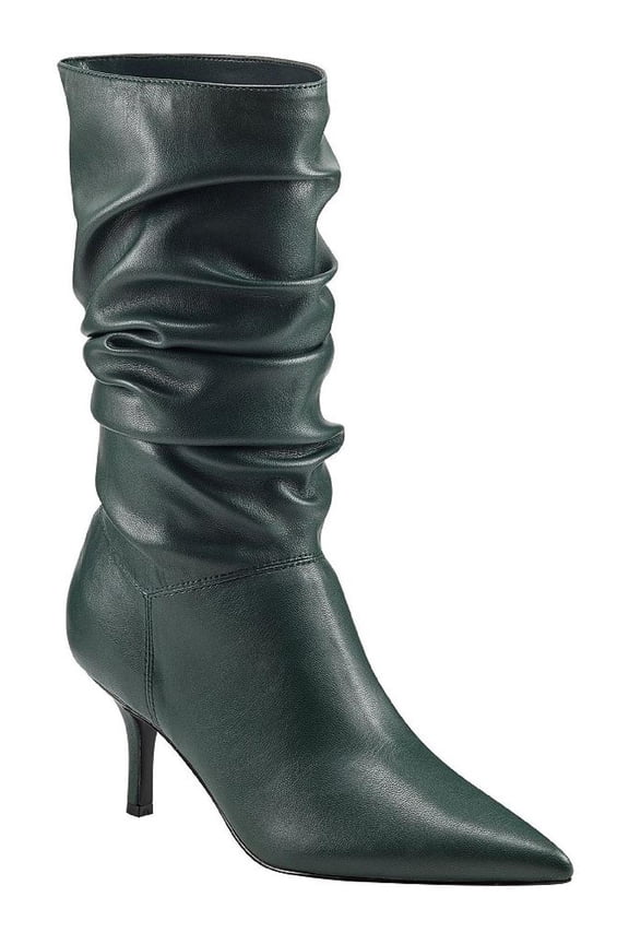 Womens mfMANYA2 Faux Leather Pointed Toe Mid-Calf Boots