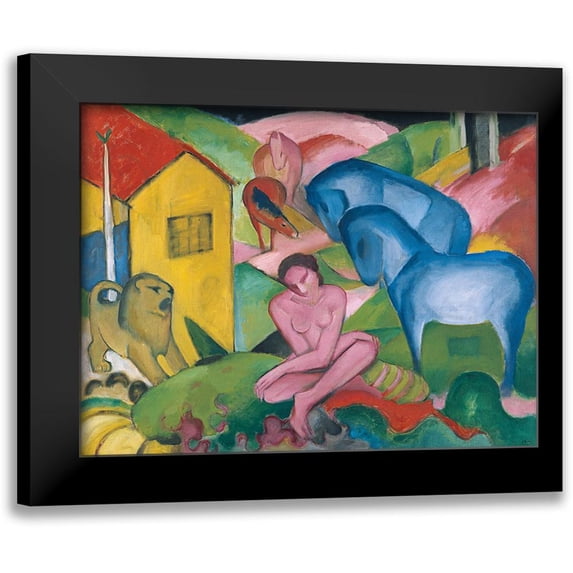 Marc, Franz 14x12 Black Modern Framed Museum Art Print Titled - Der Traum