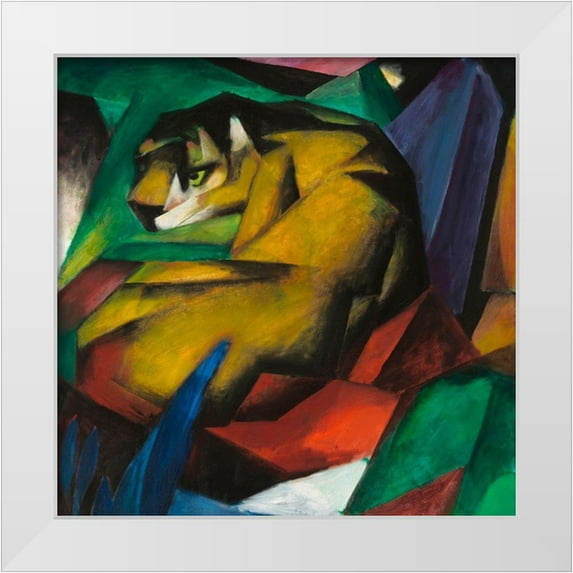 Marc, Franz 15x15 White Modern Wood Framed Museum Art Print Titled - The Tiger