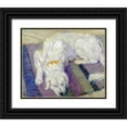 thumbnail image 1 of Marc, Franz 31x26 Black Ornate Wood Framed with Double Matting Museum Art Print Titled - Liegender Hund - Hundeportrat, 1 of 4
