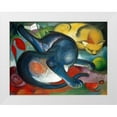 thumbnail image 1 of Marc, Franz 32x25 White Modern Wood Framed Museum Art Print Titled - Two cats-blue and yellow, 1 of 4
