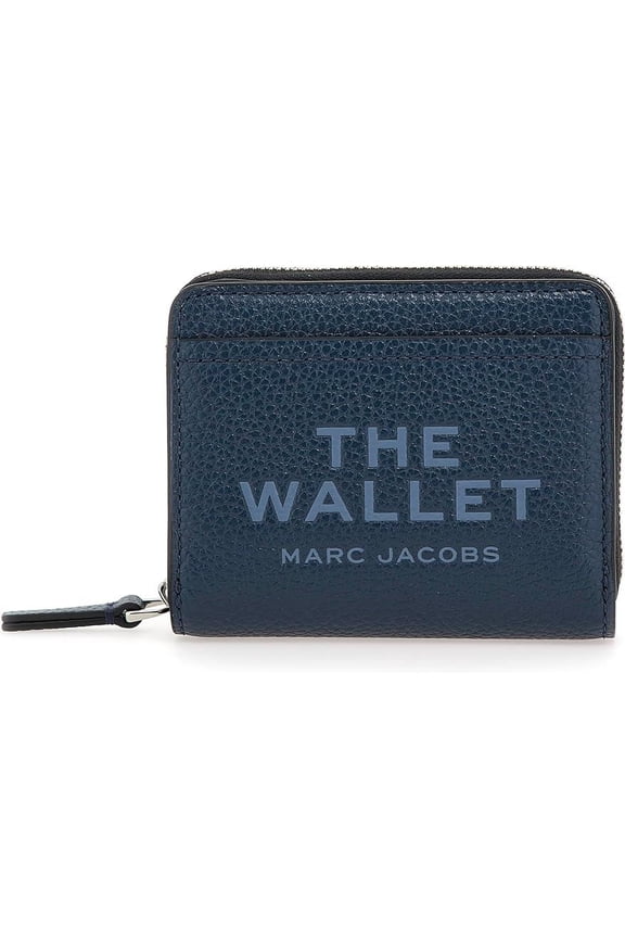 The Leather Mini Compact Wallet - Navy