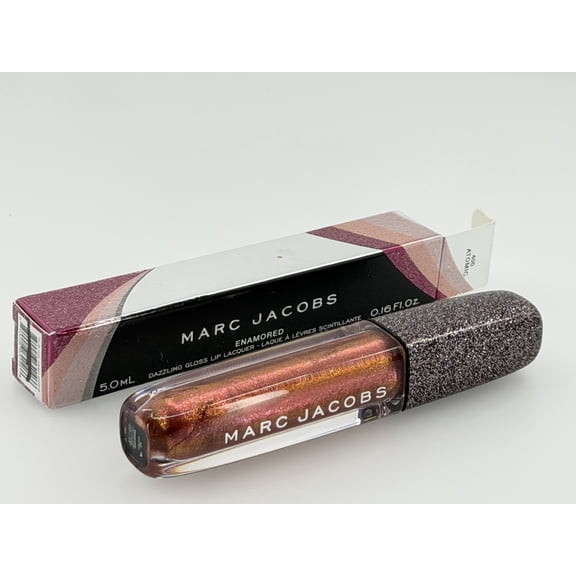 Marc Jacobs Beauty Enamored Dazzling Gloss Lip Lacquer, 400 Atomic, Sparkling Copper Bronze Lip Gloss, 0.16 fl oz