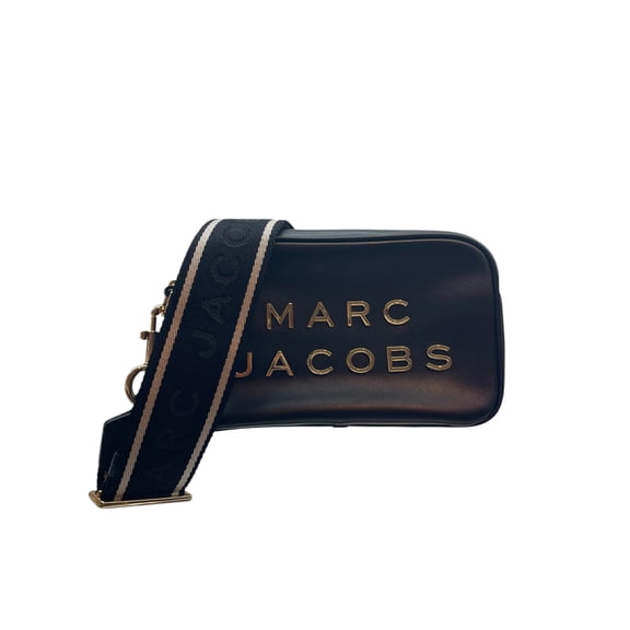 Marc Jacobs Flash Leather Crossbody Bag, Black/Gold 2
