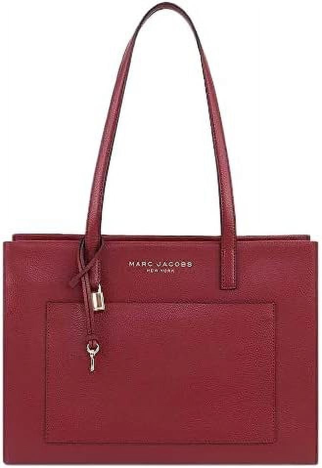 MARC JACOBS H049L03FA22 Pomegrante With Gold Hardware Womens Leather Grind Tote Bag