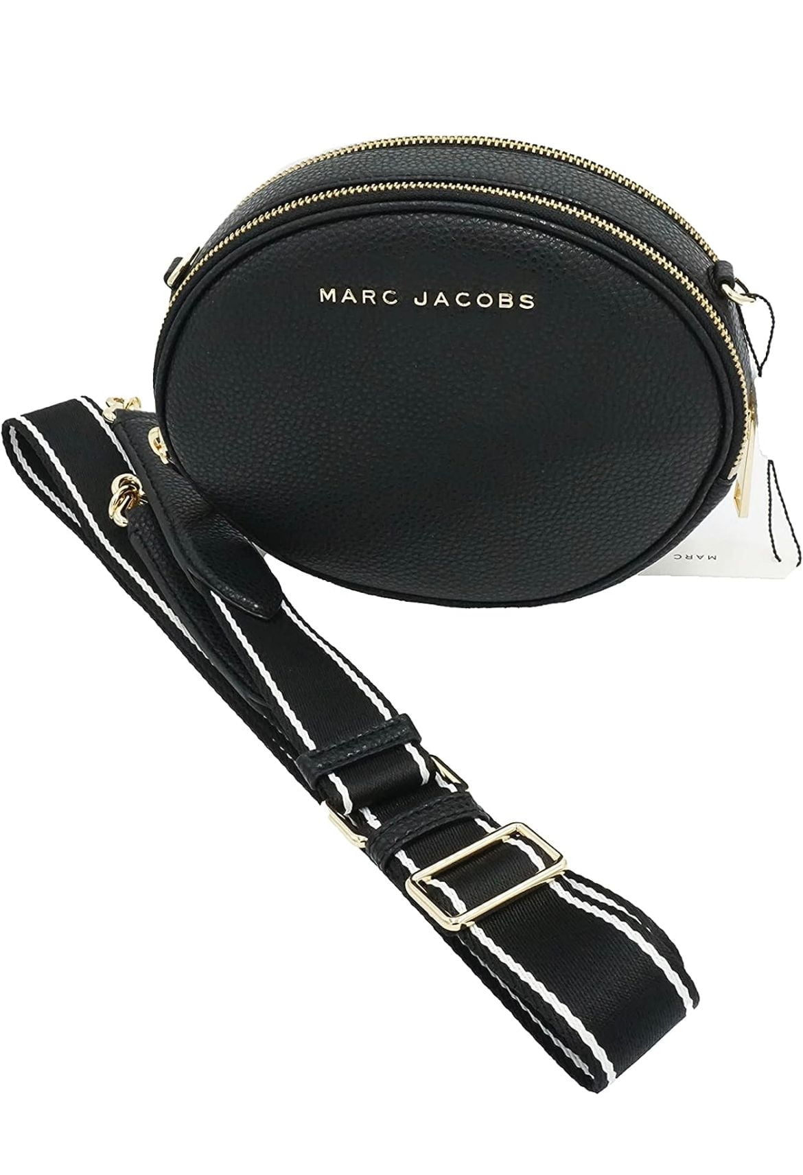 Marc Jacobs New York Crossbody Purse Handbag shops Black Leather Small Gold Hardware