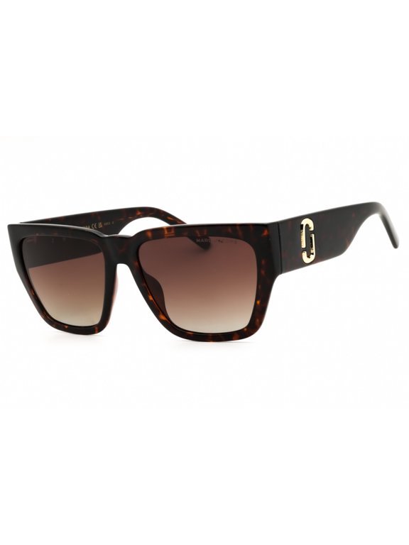 MARC646/S/US 0WR9LA 57mm Square Sunglasses Women's Brown Havana