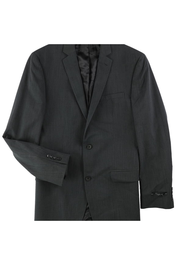 Mens Heathered Two Button Blazer Jacket, Green, 40 Long