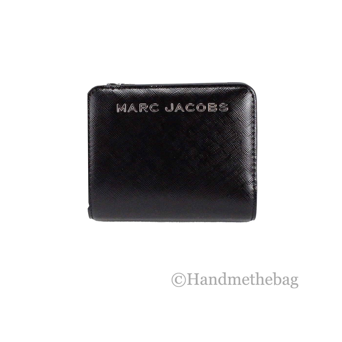 Marc Jacobs Mini Black Crossgrain Leather Compact Coin Pouch Card Wallet Walmart Business Supplies