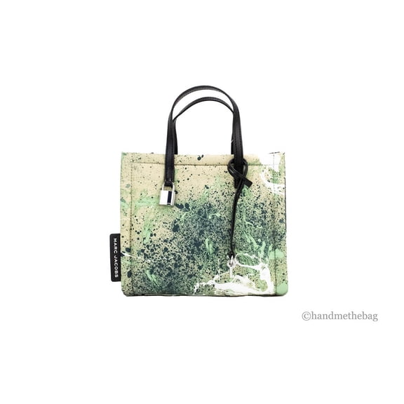 Marc Jacobs Marc Jacobs Mini Green Multi Splatter Paint Print Nylon Crossbody Tote Women's Handbag