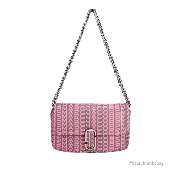 Marc Jacobs Marc Jacobs Neon Pink The Monogram Leather J Marc Mini Shoulder Bag Women's Crossbody