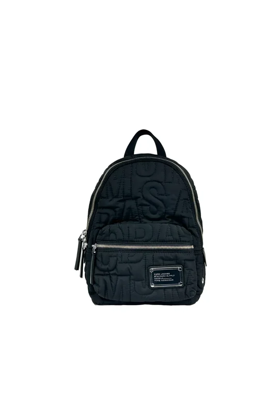 Small Black Quilted Backpack Bookbag